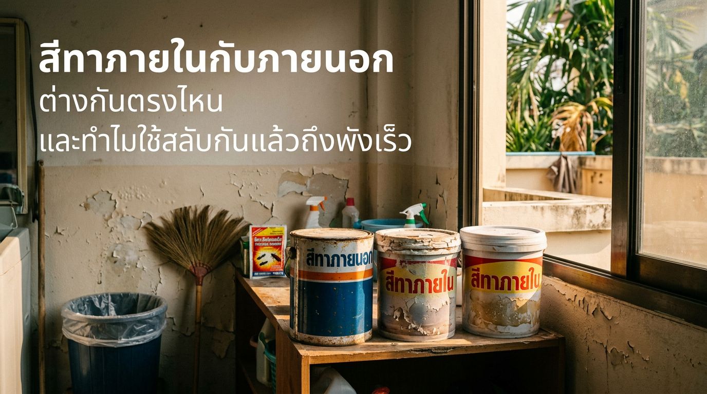 สีทาภายในกับภายนอก ต่างกันตรงไหน และทำไมใช้สลับกันแล้วถึงพังเร็ว